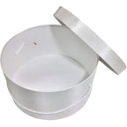 Sarah's Hat Boxes Classic White Hat Box – 8.75" x 4.5" (Dia. x Ht.) Handmade in USA – Odorless Non-Toxic Adhesive, Cording Handle – Premium Storage for Hats & Accessories