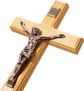 ACHIBANG Catholic Crucifix Wall Cross – 12 Inch Wooden Jesus Cross for Wall, Faithful Christian Cross Wall Gift for Prayer Room, Home, Confirmation or Easter