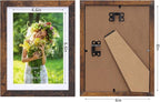 Lyeasw 5x7 Picture Frame 15 Pack, Display Pictures 5x7 with Mat or 6x8 without Mat, Brown Rustic Bulk Photo Frames for Wall or Tabletop