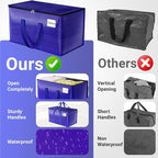 Moving Storage Bags, Moving Supplies Packing Boxes for Moving, Camping, College Dorm Room Essentials for Girls, Blue Tote Bags, Heavy-Duty Storage Bins With Lids And Zippers, 125L 4 Pack