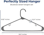 SereneLife 30 Pack Plastic Hangers, Non-Slip, Space-Saving Closet Organizers, Durable and Strong for Shirts, Sweaters, Hoodies, Kids Clothes & Dresses, Ultra-Thin, Lightweight
