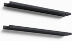 Boswillon 35.4 Inches Long Floating Shelves Wall Mounted, 2 Set Modern Black Wall Shelf for Bedroom, Nursery Book Shelf with Lip, Picture Ledge Shelf for Decor Living Room Bathroom Kitchen- Black