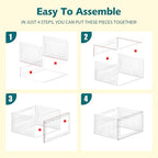 6 Pack Shoe Cases for Sneakers Transparent Shoe Storage Box Hat Display Case Stackable Storage Bins for Closet with Magnetic Door, Size 12
