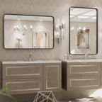 LOAAO 20X28 Inch Black Metal Framed Bathroom Mirror for Wall, Matte Black Bathroom Vanity Mirror Farmhouse, Anti-Rust, Hangs Horizontally or Vertically
