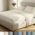 California Design Den Split King Sheet Set - 100% Cotton, 600 Thread Count Sateen, Breathable Luxury King Size Sheets for Adjustable Bed, Luxury Soft Hotel Quality Sheets - Ivory (Warm Cream)