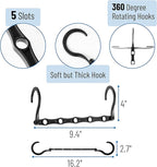 Mr. Pen- Space Saving Hangers for Clothes, 16 pcs, Black, Plastic Multi Clothes Hangers Space Saving, 5 Slots, 360° Rotating Hooks