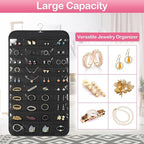 2 Pack Hanging Jewelry Organizer, 80 Clear Pockets earring organizer and storage, Accessories holder organizer for Closet, Jewelries, Necklace, Travel