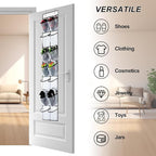 Over The Door Shoe Organizer, 14 Large Mesh Pockets Hanging Shoe Rack for Closet Organizers and Storage, White, 2-pack (white)