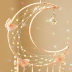 Artilady Butterfly Dream Catchers with Crystals - Large Boho Pink Moon Dream Catcher Wall Decor Home Decorations Girls Kids Baby Bedroom Room Decor Christmas Birthday Teen Girl Boys Gifts