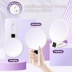 B Beauty Planet 40X Magnifying Mirror, Hand Mirror with Handle, Double Sided Hand Mirror with 40X/1X Magnification, Travel Essential Portable Foldable Makeup Mirror for Precision Makeup White