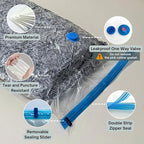 6 Jumbo XL Vacuum Storage Bags with Pump, Extra Large Compression Space Saver for Comforter, Duvet, Blanket, Bedding Storage, Vacuum Seal Bags for Clothing, Luggage Closet Organizer