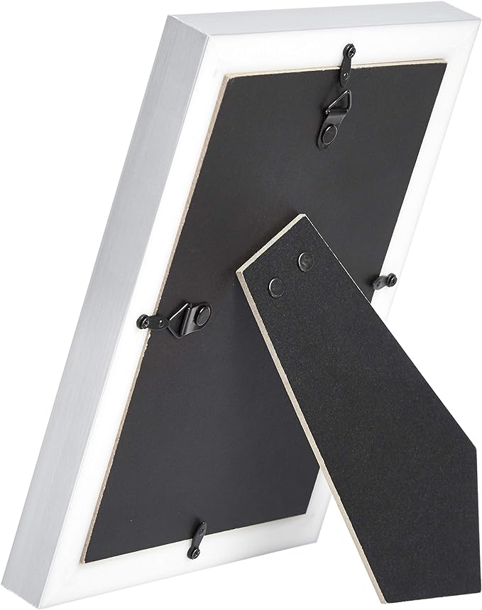 Amazon Basics Rectangular Photo Picture Frame, 5" x 7", Pack of 2, 8.31 x 6.30 inches, Nickel