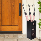 Asixxsix Umbrella Stand, Compact Space Saving Metal Umbrella Holder with Rustproof Water Proof Powder Coated Steel for Entryway Office Home Indoor Outdoor Storage