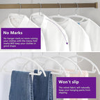 MIZGI Premium Velvet Hangers 50-Pack,No Shoulder Bump Hangers W/Tie Bar Ultra Thin Space Saving Non Slip Hanger Heavy Duty Felt Rounded Clothes Hanger for Sweaters,Coat,Jackets,Pants,Shirts