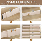 Drawer Dividers Organizer, Adjustable Separators 4" High Expandable from 11-17" for Bedroom, Bathroom, Closet, Clothing, Office, Kitchen (Beige, 8 PACK)