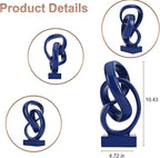 WUBIANJIE Modern Abstract Knot Sculpture, Artistic Mobius Inspired Resin Decor, Elegant Home and Office Decor, (Blue)
