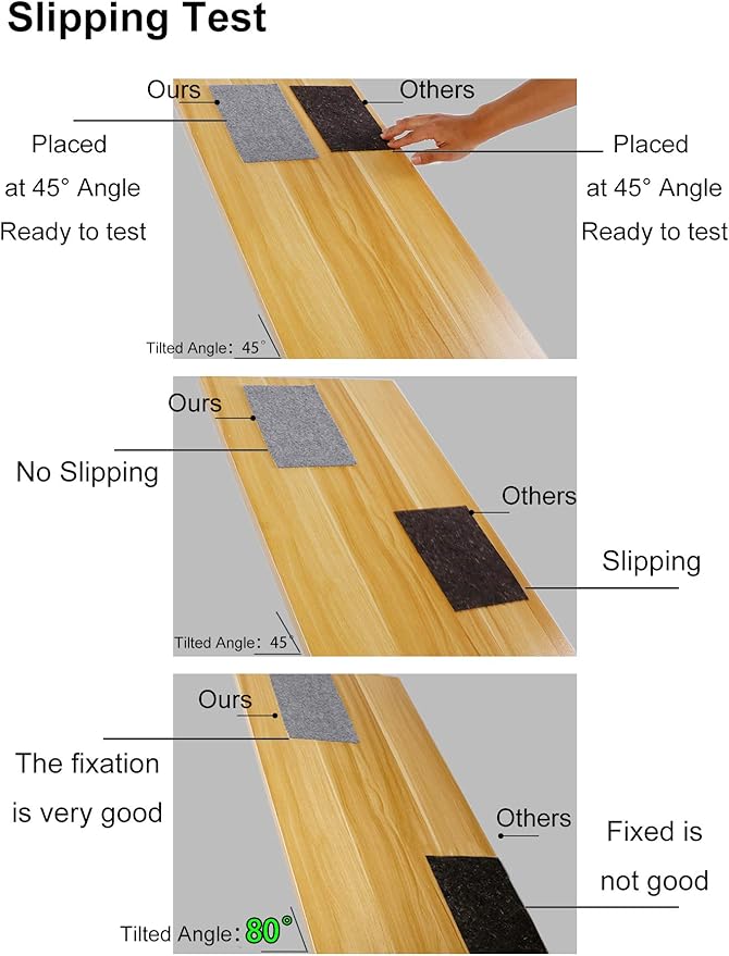 Non Slip Rug Pad Grippers - 4x6 Ft, 1/8" Thick, (Felt + Rubber) Double Layers Area Carpet Mat Tap, Provides Protection and Cushioning for Hardwood or Tile Floors