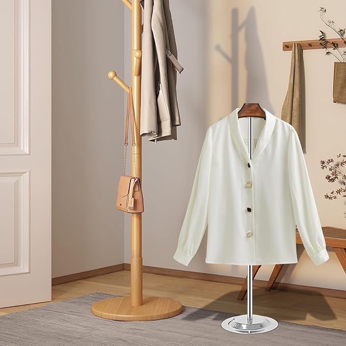 Eunika 2 Pack Adjustable T Shirt Display Flexible Shoulder Stand, 16-31 Inch Portable Metal Shirt Rack Display Stand Garment Coat Holder for Clothing Garment Coat Retail Vendor, Cloakroom