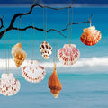 20 PCS Seashells Hanging Ornaments Natural Shells Decorations Beach Ocean Nautical Style for Summer Decor Christmas Tree Wedding Birthday Craft Conch Projects