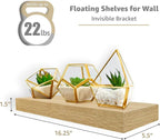 Sorbus Floating Shelves for Wall – 16 Inch Floating Shelf for Kitchen, Bedroom, Living Room, Bathroom, Home & Wall Decor - Mounted Bathroom Shelves with Invisible Brackets (Maple Wood, 3 Pack)