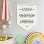 The Lord Bless You Scripture Wall Hanging Banner,Christian Canvas Poster with Wooden Rod, Bible Verse Wall Art for Blessing Home Decor, Faith Gift for Women, Family, or Church, 11x16 Inch (KD12)