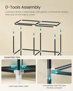 SONGMICS Portable Closet, Wardrobe Closet Organizer with Cover, 2 Hanging Rods and Shelves, 4 Side Pockets, 33.9 x 17.7 x 65.7 Inches, Large Capacity for Bedroom, Living Room, Ink Black URYG091B01