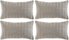 Fancy Homi 4 Packs Grey Decorative Throw Pillow Covers 14x24 Inch for Living Room Couch Bed, Rustic Modern Farmhouse Boho Home Decor, Soft Plush Corduroy Gray Cute Square Accent Cushion Case 35x60 cm