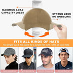 Vocanoe Hat Organizer for Baseball Caps, 2 Pack Hat Rack for Wall Strong Adhesive Hold up to 16 Hats, Multilayer Hat Storage Holder, Wall Mounted Cap Racks for Closet Door and Bedroom (White-2pack)
