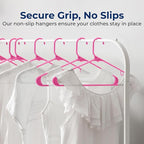 SereneLife 150 Pack Plastic Hangers, Non-Slip, Space-Saving Closet Organizers, Durable and Strong for Shirts, Sweaters, Hoodies, Kids Clothes & Dresses, Ultra-Thin, Lightweight