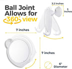 HONEYBULL Fogless Shower Mirror with Suction Mount & Swivel – Anti-Fog Acrylic Bathroom Mirror for Shaving – Built-in Razor Holder, Easy Install, Home Shower Accessory (White)