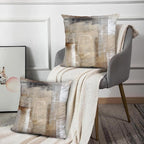 Beige Abstract Art Artwork Pillow Cover, Gallery Modern Decorative Throw Pillows Cushion Cover for Bedroom Sofa Living Room 20 x 20 Inch Set of 2
