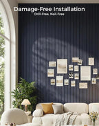 Aothia 12-Pack Felt Bulletin Board Tiles 48"x36", Modular Pin Board for Smooth Walls, Cork Board Alternative for Notes & Photos, 0.35" Thick, 70 Adhesive Tabs & 40 Pins, Navy Blue