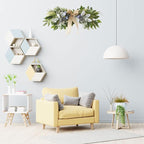 Floral Swag, Artificial Front Door Wreath Eucalyptus Leaves Garland, Artificial Mixed Eucalyptus Leaves Swag, Greenery Swag with Daisy Flower for Home Wall Wedding Party Decoration(#1)