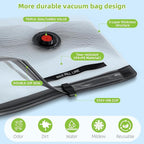 Vacuum Bags for Travel - USB Electric Pump, 18 Pack Carry-on Size Vacuum Seal Bags for Clothing - Space Saver Vacuum Storage Bags for Luggage, Travel Essentials.