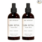Muse Apothecary Flush Ritual - Aromatic & Refreshing Toilet Spray, Use Before You Go, 2 oz, Infused with Natural Essential Oils - Coconut + Sandalwood, 2 Pack