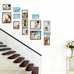 15 Pack Picture Frames Collage Wall Decor, Frame Set with 3pcs Black 8x10, 6pcs Brown 5x7, and 6pcs Grey 4x6 for Gallery Display, Wall Mounting & Tabletop, Bulk Photo Frames for Living Room Decor