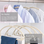 MIZGI Premium Velvet Hangers 50 Pack Heavyduty- Non Slip No Shoulder Bump Suit Hanger - Chrome Hooks,Space Saving Clothes Rounded Shape for Coat,Sweater,Jackets,Pants