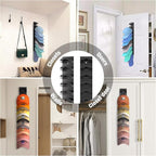 Hat Organizer for Baseball Caps 4Pack, Hat Rack for Wall with Strong Adhesive Hold up to 40 Hats, Hat Hanger Holder Display for Door Closet, Cap Organizer Storage Multilayer Two Mounting Option(Black)