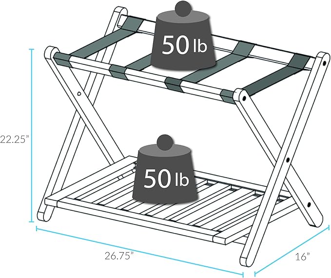 Casual Home Luggage Rack, Honey Oak