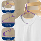 SereneLife Premium 10 Pack Plastic Hangers, Lightweight, Durable, Space Saving Clothes Organizers, Suitable for Shirts, Sweaters, Hoodies, Dresses, Kids Clothes, Good for Home Organization (Purple)
