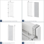 Whitmor 36 Pair Over The Door Shoe Organizer, 12 Tier Hanging Shoe Organizer, Heavy Duty Metal & Mesh Shoe Holder, Hanging Shoe Rack for Closet Organizer & Storage, 69"L x 21.7"W x 7.5"H, Grey