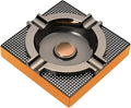 Cigar Ashtray Metal Outdoor Cigar Cigarette Ashtray for Outside Patio/Home Decor Modern Table Cigar Ashtrays,Cigar Ash tray Accessories Gifts for Men-(Square,Alloy)