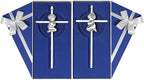 2 PCs Silver Baby Wall Cross Baptism Gifts for Boy and Girl Christening First Communion Dedication Gift for Baby Girls Goddaughter Religious Baptismal Children Crosses Gifts from Grandparents, 7in