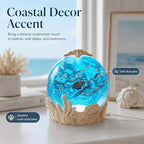 Starfish Night Light Ocean Decoration with 6H Timer, USB & Battery Powered, Rotating Ocean Scene Star Fish Snow Globe with Sea Turtle and Fish for Kids Adults Bedroom Living Room Decor (Starfish)