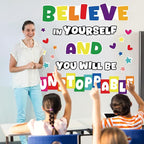gisgfim Classroom Bulletin Board Decoration Set Colorful Classroom Decorations Wall or Door Decor for Kindergarten Preschool Elementary Middle School(Believe in Yourself You Will Be Unstoppable)