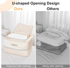 Comforter Storage Bag - 110L Large Capacity Blanket Storage Bags 2-Layer Ultra Space Saving Self Compression Organizer, Washable Compression Bags for Storage Comforter Blanket, 6-Pack, Beige