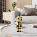 EZ4ENCE Small Figurine Statue Astronaut Sculpture Decor,Sculpture for Home Decor,Arts Gold Shelf Decoration,Cool Metal Mask Table Decor,Mini Ornament