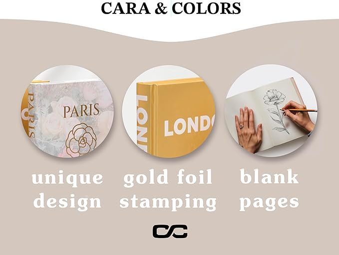 Decorative Books for Home - Shelf Decor Accents - Set of 3 - Modern Hardcover Book Stack - Matte Gold Coffee & Entry Table Decoration - Contemporary Display - Fashion Designer Dresser Aestethics