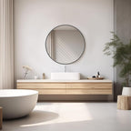 DUMOS Gold Circle Mirror for Wall 24.02 inch, Bathroom Round Wall Mirror for Over Sink, Bathroom, Entryway, Bedroom, Vanity, Shatterproof& Crystal-Clear