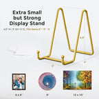 TR-LIFE 4 Pack 4.5 Inch Display Stands - Holder Stand for Picture, Decorative Plate, Photo Easel, Tabletop Art (Gold)